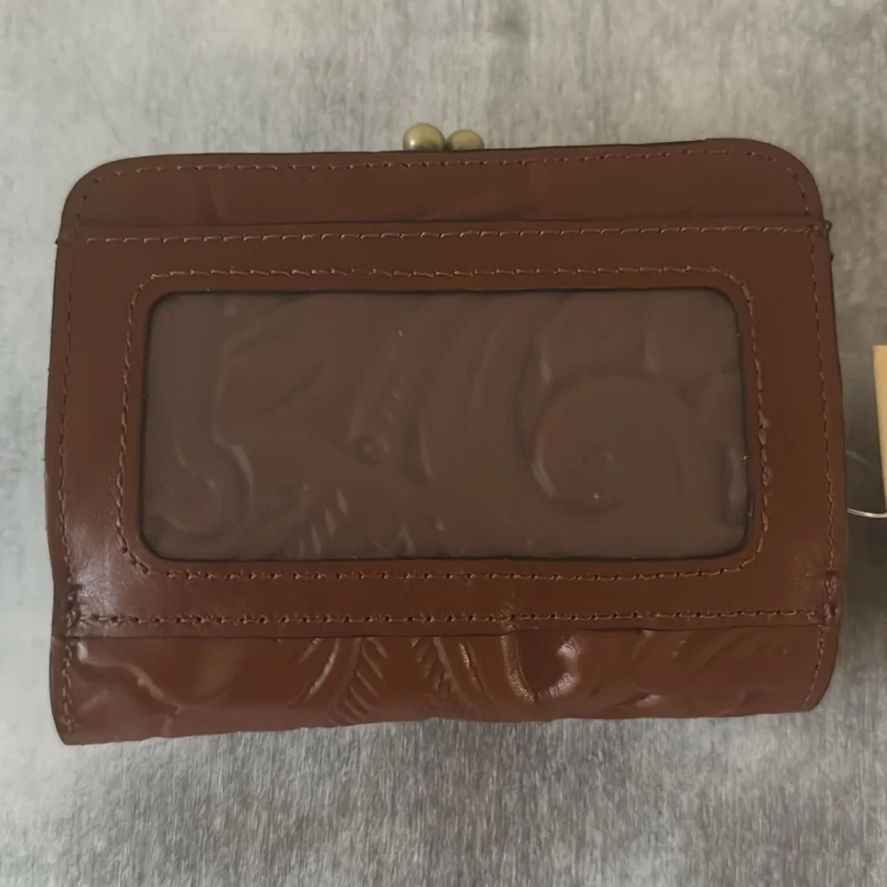 Patricia Nash Iberia Wallet Tooled Leather Bi-fold RFID Florence Brown